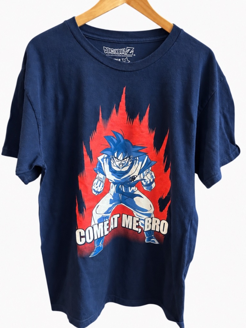 Dragon Ball Z Goku Come At Me Bro T Shirt Large Ripple Junction Anime Navy